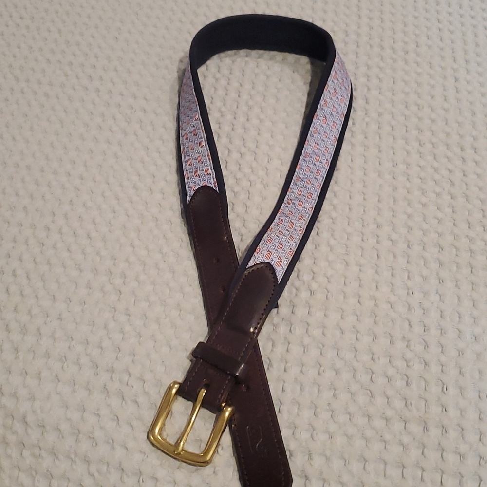 Vineyard Vines Blue and Red Belt Size 32